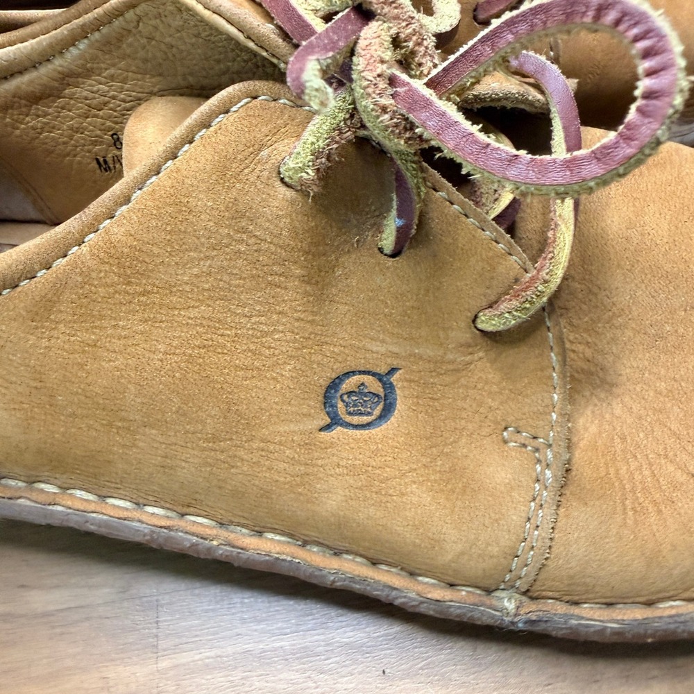 Born W58008 Tan Leather Moc Toe Oxford Shoes Women's Size 8 EU 39 - Picture 12 of 14